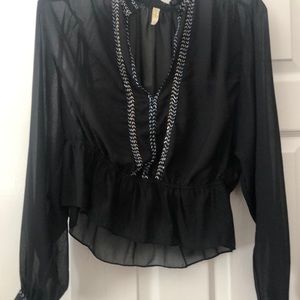Free people sheer beaded top